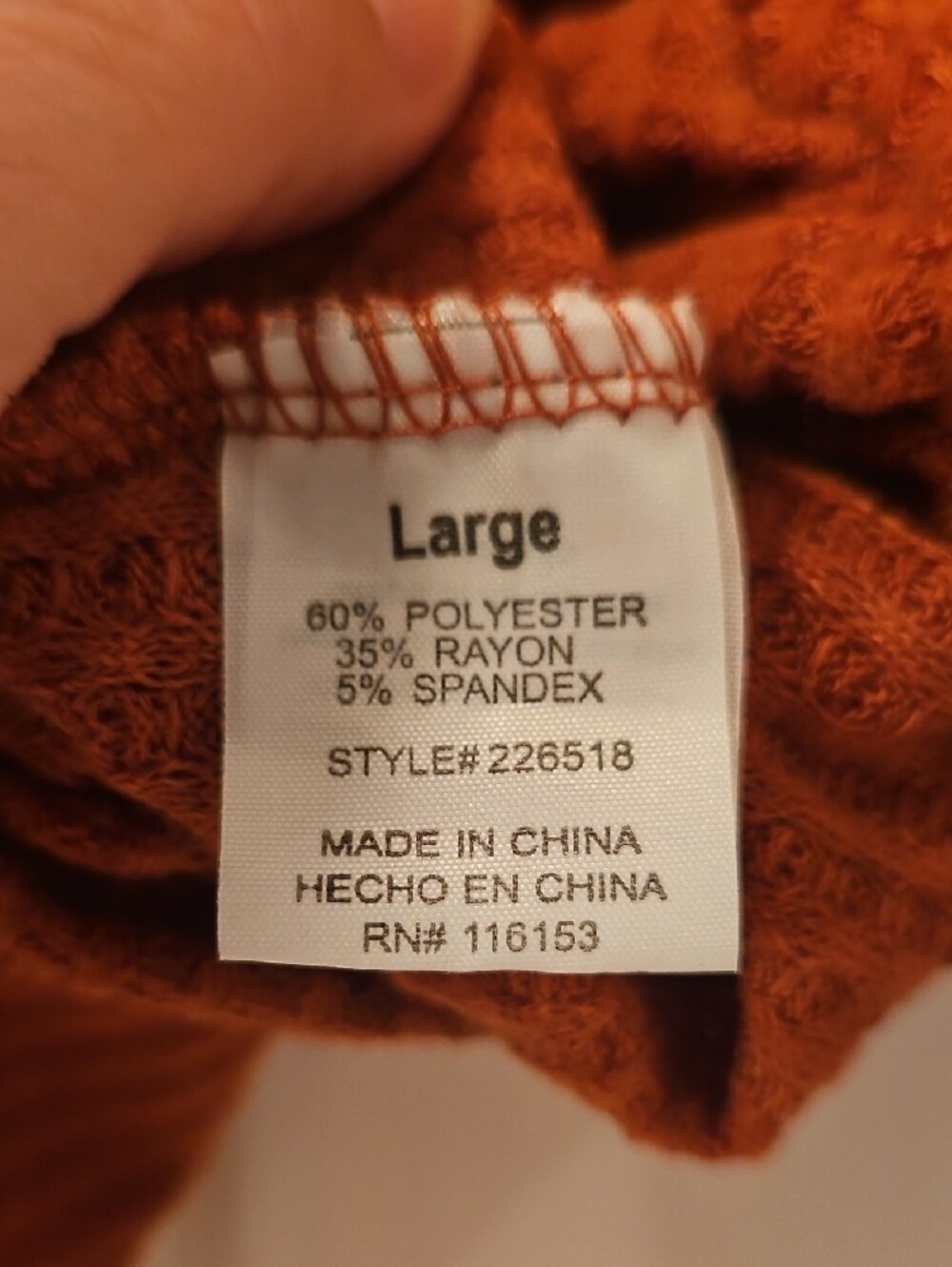 Poof! Rust Waffle Henley with Drawstring - Picture 4 of 4